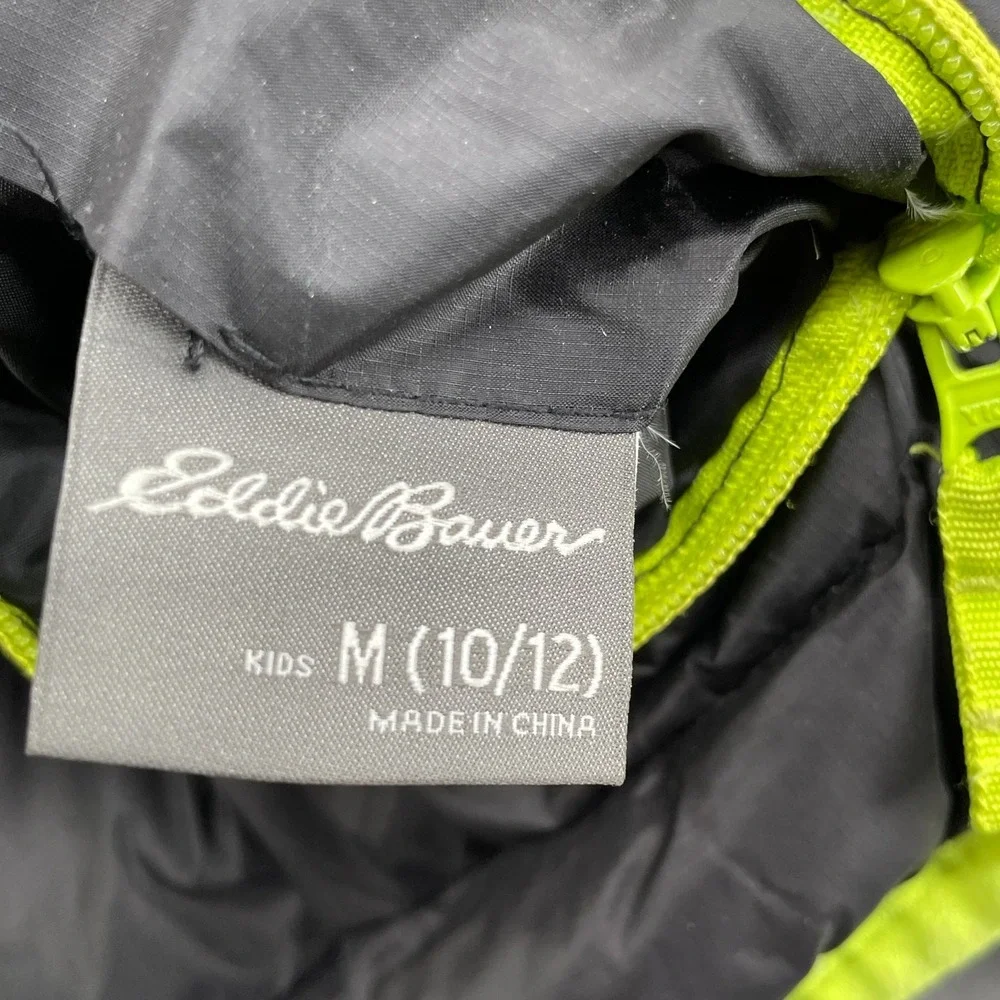 Eddie Bauer Goose Puffer Jacket Kids M 10-12 Reversible Outdoor Hike Camp Snow